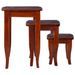 Tables d'appoint empilables 3pcs Marron classique Bois d'acajou - Photo n°4