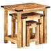 Tables d'appoint gigognes 3 pcs bois de manguier massif brut - Photo n°3