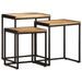 Tables d'appoint gigognes 3 pcs bois de manguier massif brut - Photo n°1