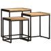 Tables d'appoint gigognes 3 pcs bois de manguier massif brut - Photo n°2