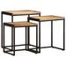 Tables d'appoint gigognes 3 pcs bois de manguier massif brut - Photo n°3