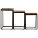 Tables d'appoint gigognes 3 pcs bois de manguier massif brut - Photo n°5