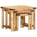 Tables d'appoint gigognes 3 pcs bois de manguier massif brut - Photo n°5