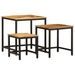 Tables d'appoint gigognes 3 pcs bois de manguier massif brut - Photo n°2