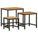 Tables d'appoint gigognes 3 pcs bois de manguier massif brut - Photo n°3