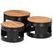 Tables de bar forme tambour 3 pcs bois massif d'acacia - Photo n°2