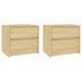 Tables de chevet 2 pcs 40x30,5x35,5 cm Bois de pin solide - Photo n°2