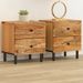 Tables de chevet 2 pcs 40x33x46 cm Bois d'acacia massif - Photo n°2