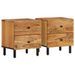 Tables de chevet 2 pcs 40x33x46 cm Bois d'acacia massif - Photo n°1