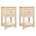 Tables de chevet 2 pcs 40x35x61,5 cm Bois de pin massif - Photo n°2