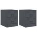 Tables de chevet 2 pcs anthracite 34,5x39x44 cm acier - Photo n°2