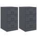 Tables de chevet 2 pcs anthracite 34,5x39x62 cm acier - Photo n°2