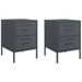 Tables de chevet 2 pcs anthracite 36x39x50,5 cm acier - Photo n°2