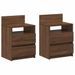 Tables de chevet 2 pcs avec 2 tiroirs chêne marron 40x33x60 cm - Photo n°2