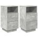 Tables de chevet 2 pcs avec 2 tiroirs gris béton 36x36x68 cm - Photo n°2