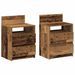 Tables de chevet 2 pcs avec 2 tiroirs vieux bois 40x33x60 cm - Photo n°2