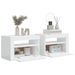 Tables de chevet 2 pcs avec LED Blanc brillant 60x35x40 cm - Photo n°5