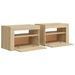 Tables de chevet 2 pcs avec LED Chêne Sonoma 60x35x40 cm - Photo n°5