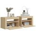 Tables de chevet 2 pcs avec LED Chêne Sonoma 60x35x40 cm - Photo n°7