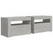 Tables de chevet 2 pcs avec LED Gris béton 60x35x40 cm - Photo n°3