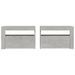 Tables de chevet 2 pcs avec LED Gris béton 60x35x40 cm - Photo n°4