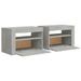 Tables de chevet 2 pcs avec LED Gris béton 60x35x40 cm - Photo n°5