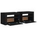 Tables de chevet 2 pcs avec LED Noir 60x35x40 cm - Photo n°5