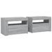 Tables de chevet 2 pcs avec LED sonoma gris 60x35x40 cm - Photo n°3