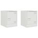 Tables de chevet 2 pcs blanc 34,5x39x44 cm acier - Photo n°2