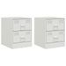 Tables de chevet 2 pcs blanc 34,5x39x44 cm acier - Photo n°2