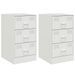 Tables de chevet 2 pcs blanc 34,5x39x62 cm acier - Photo n°2