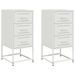 Tables de chevet 2 pcs blanc 36x39x78 cm acier - Photo n°2