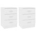 Tables de chevet 2 pcs Blanc 38 x 35 x 56 cm - Photo n°1