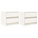 Tables de chevet 2 pcs blanc 40x31x35,5 cm bois de pin massif - Photo n°1