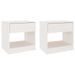 Tables de chevet 2 pcs Blanc 40x31x40 cm Bois de pin massif - Photo n°2