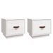 Tables de chevet 2 pcs Blanc 40x34x35 cm Bois de pin massif - Photo n°2