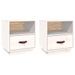 Tables de chevet 2 pcs Blanc 40x34x45 cm Bois de pin massif - Photo n°2