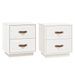 Tables de chevet 2 pcs Blanc 40x34x45 cm Bois de pin massif - Photo n°2