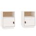 Tables de chevet 2 pcs Blanc 40x34x55 cm Bois de pin massif - Photo n°2