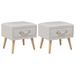 Tables de chevet 2 pcs Blanc 40x35x40 cm Similicuir - Photo n°1
