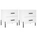 Tables de chevet 2 pcs blanc 40x35x47,5 cm bois d’ingénierie - Photo n°1