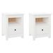 Tables de chevet 2 pcs Blanc 40x35x49 cm Bois de pin massif - Photo n°2