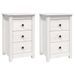 Tables de chevet 2 pcs Blanc 40x35x61,5 cm Bois de pin massif - Photo n°2