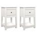 Tables de chevet 2 pcs Blanc 40x35x61,5 cm Bois de pin massif - Photo n°2