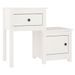 Tables de chevet 2 pcs Blanc 79,5x38x65,5 cm Bois de pin massif - Photo n°3