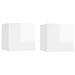 Tables de chevet 2 pcs Blanc brillant 30,5x30x30 cm - Photo n°1