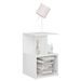 Tables de chevet 2 pcs Blanc brillant 35x35x55 cm - Photo n°3