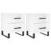 Tables de chevet 2 pcs blanc brillant 40x35x47,5 cm - Photo n°1