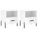 Tables de chevet 2 pcs blanc brillant 40x35x47,5 cm - Photo n°1