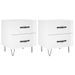 Tables de chevet 2 pcs blanc brillant 40x35x47,5 cm - Photo n°1